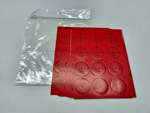 Adhesive Shooting Targets 1.5" (12 Targets/Sheet) - 10 Sheets Maroon Color