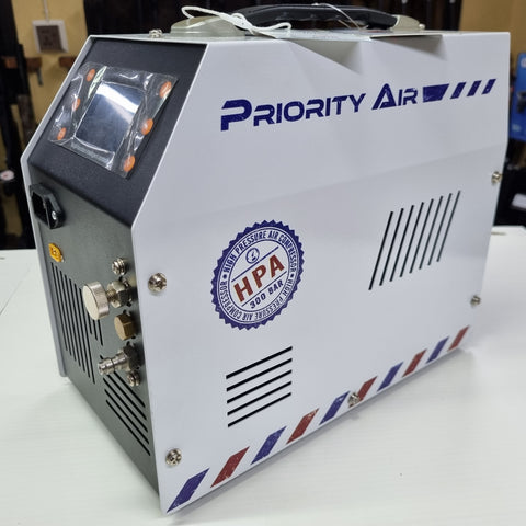 Priority Air/Vevor Portable Digital PCP Air Compressor 12v/220v - Auto Stop (White)