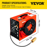 Vevor Portable PCP Electric Compressor 12v/220v - Auto Stop (Orange) With Built-in 12V Terminals