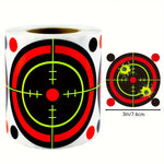 Reflective Adhesive Targets 3" - Black/Orange Bullseye (100 Targets Per Roll)
