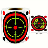 Reflective Adhesive Targets 3" - Black/Orange Bullseye (100 Targets Per Roll)
