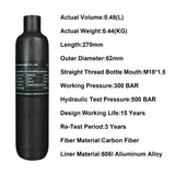 Tuxing Carbon Fibre Bottle for PCP Airguns (480cc)
