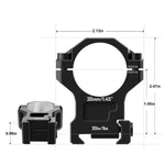 Discovery Optics 6061 30mm Scope Rings for Picatinny Rail - High (1.45")