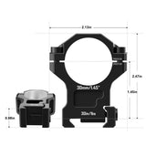 Discovery Optics 6061 30mm Scope Rings for Picatinny Rail - High (1.45")