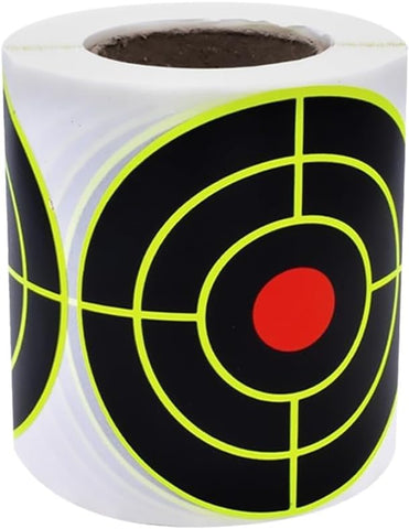 Reflective Adhesive Targets 3" - Green Circle/Red Bullseye (100 Targets Per Roll)