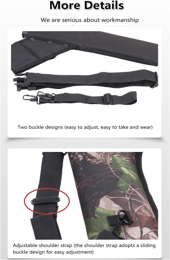 KURUGEILI 3-Tubes Hip Quiver Waist Hanged Archery Arrow Carry Bag With