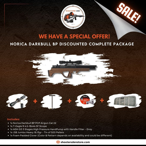 Norica Darkbull BP PCP Airgun 5.5mm/0.22 Discounted Complete Package