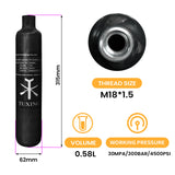 Tuxing Carbon Fibre Bottle for PCP Airguns (580cc)