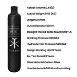 Tuxing Carbon Fibre Bottle for PCP Airguns (580cc)