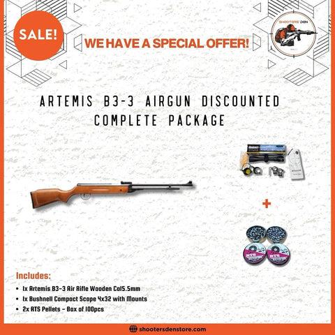 Artemis B3-3 Airgun 5.5mm/0.22 Discounted Complete Package