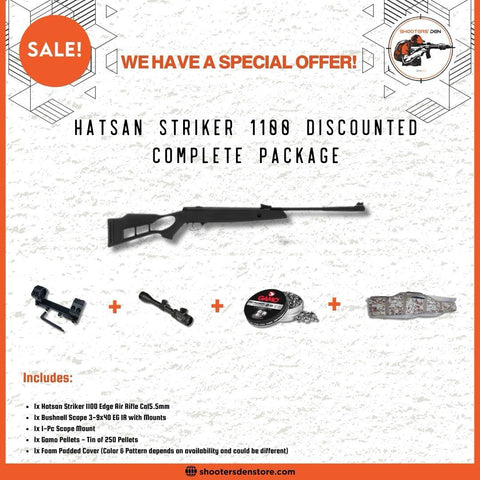Hatsan Striker 1100 Airgun 5.5mm/0.22 Discounted Complete Package