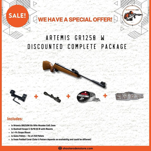 Artemis GR1250 W Airgun 5.5mm/0.22 Discounted Complete Package