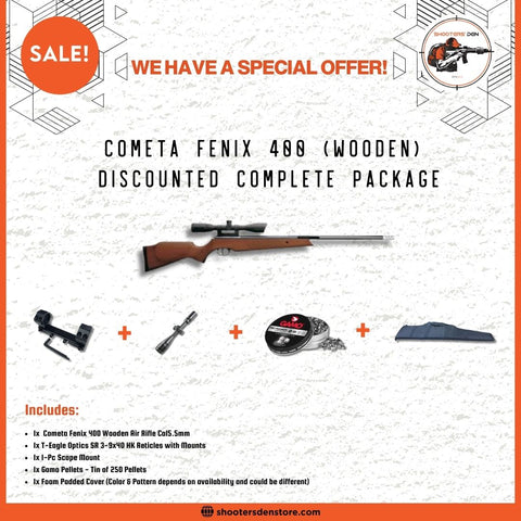 Cometa Fenix 400 (Wooden) Airgun 5.5mm/0.22 Discounted Complete Package