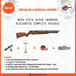 Nova Vista Alpha Wooden PCP Airgun 5.5mm/0.22 Discounted Complete Package