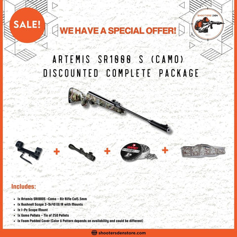 Artemis SR1000 Camo Airgun 5.5mm/0.22 Discounted Package