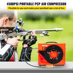 Portable PCP Electric Compressor 12v/220v 300Bars/4500Psi - Auto Stop (Orange) With Built-in 12v Terminals