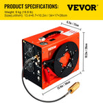Portable PCP Electric Compressor 12v/220v 300Bars/4500Psi - Auto Stop (Orange) With Built-in 12v Terminals