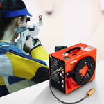 Portable PCP Electric Compressor 12v/220v 300Bars/4500Psi - Auto Stop (Orange) With Built-in 12v Terminals