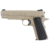 Swiss Arms SA 1911 Military Rail Co2 Powered BB Air Pistol 4.5mm/0.177 - Tan - Blowback