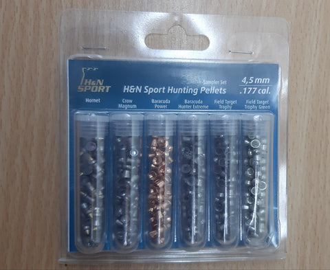 H&N Hunting Sampler .177 Cal, 6 Different Pellets, 215ct