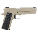 Swiss Arms SA 1911 Military Rail Co2 Powered BB Air Pistol 4.5mm/0.177 - Tan - Blowback