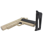 Swiss Arms SA 1911 Military Rail Co2 Powered BB Air Pistol 4.5mm/0.177 - Tan - Blowback