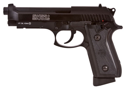 Swiss Arms P92 GBB Beretta Type Co2 Powered BB Air Pistol 4.5mm/0.177 - Black - Blowback