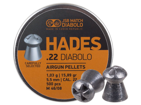 JSB Match Diabolo Hades .22 Cal, 15.89 Grain, Hollowpoint, 500 Count