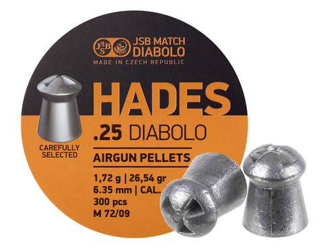 JSB Match Diabolo Hades, .25 Cal, 26.54gr, Hollowpoint, 300 ct