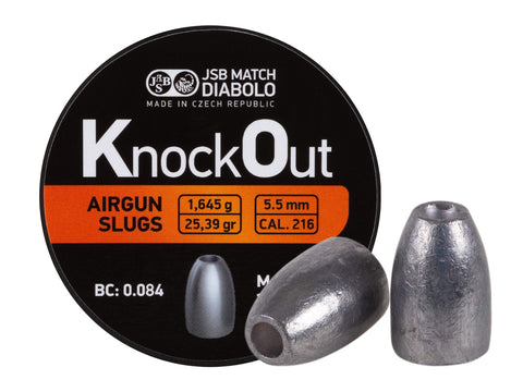 JSB KnockOut Slugs .216 Cal, 25.39gr, Hollowpoint, 200ct