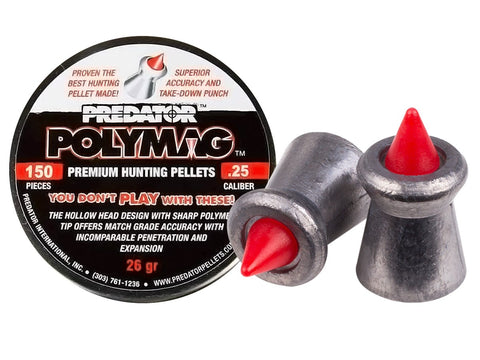 Predator Polymag .25 Cal, 26 Grains, Pointed, 150ct