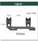 T-Eagle 25mm Scope Mount, 11mm Dovetail Rail with Bubble Level - T5551